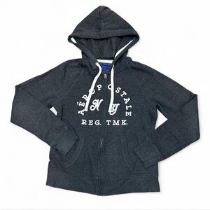 Aeropostale Y2K Charcoal Zip Up Hoodie